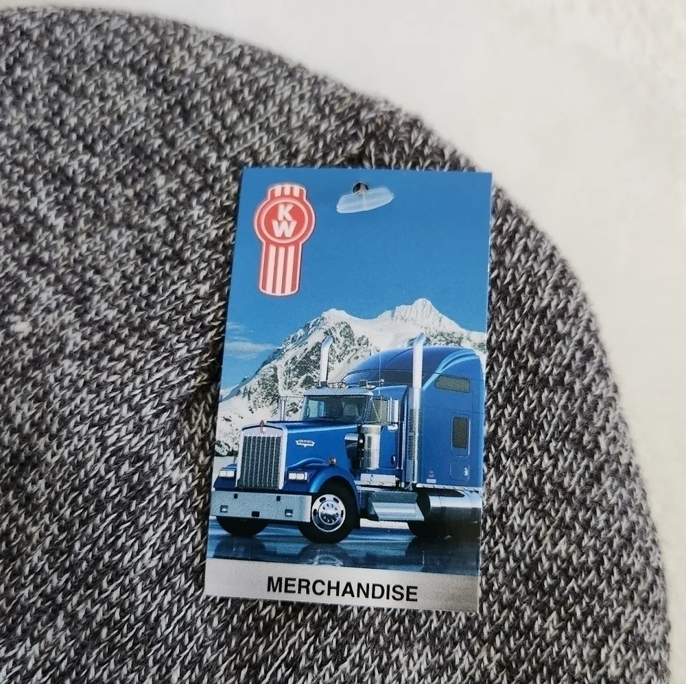 Kenworth Heathered Gray Knit Embroidered Cuffed Beanie Winter Hat NWT